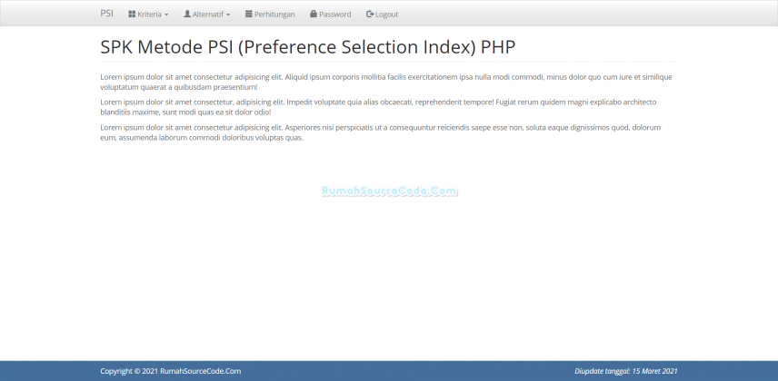 Source Code SPK Metode PSI PHP