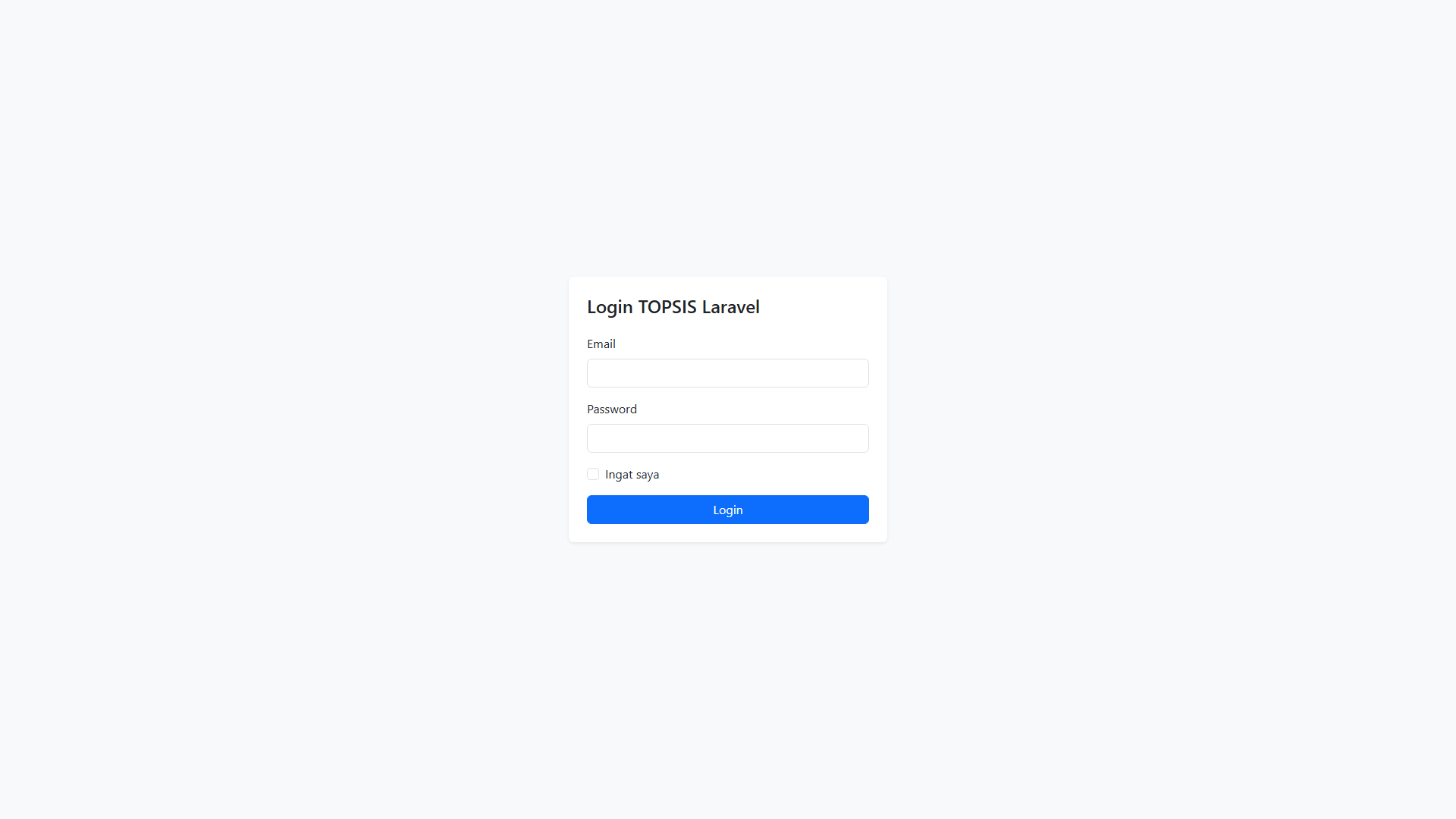 Tutorial Topsis Laravel Login