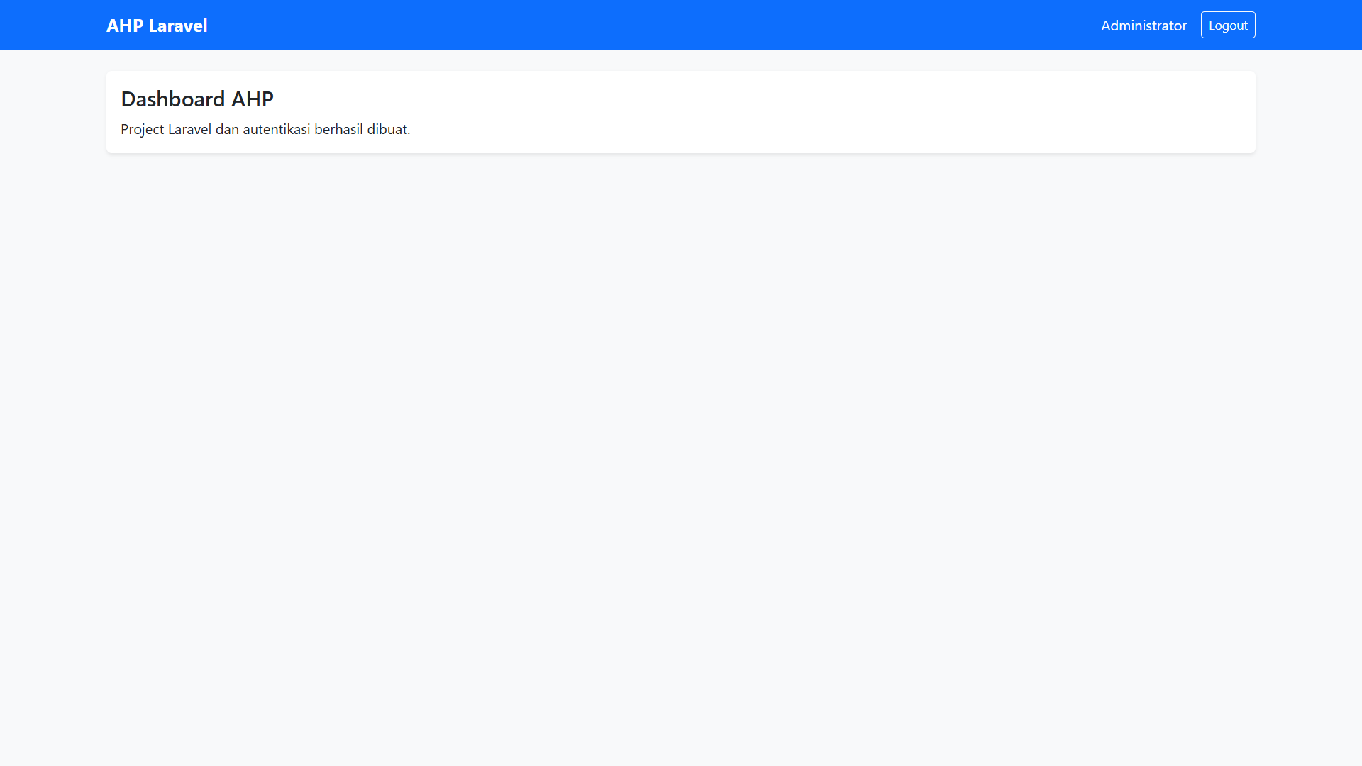 Tutorial AHP Laravel Dashboard