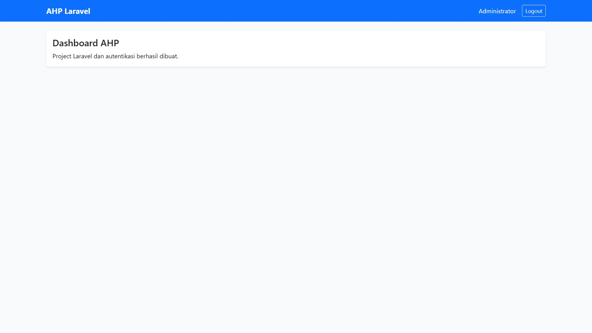 Tutorial AHP Laravel Dashboard