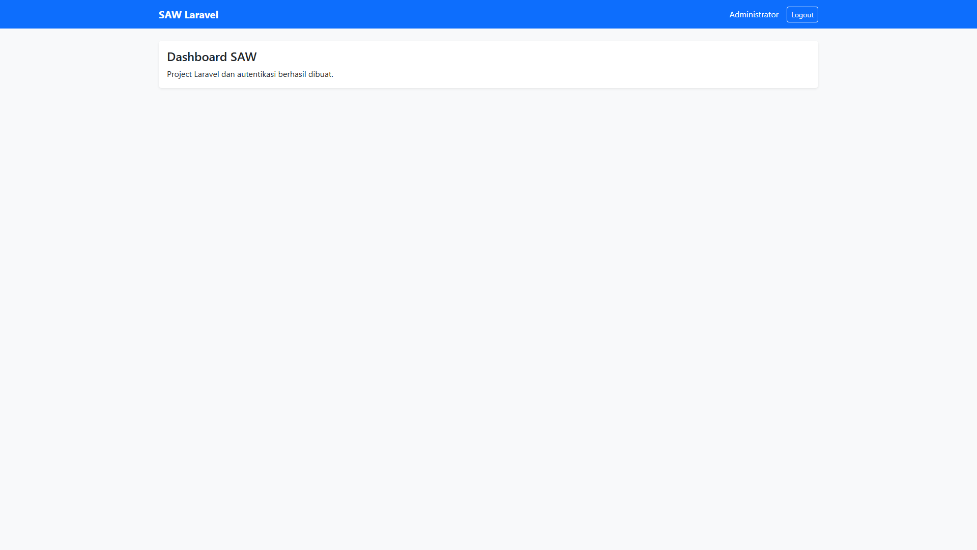 Tutorial Saw Laravel Dashboard