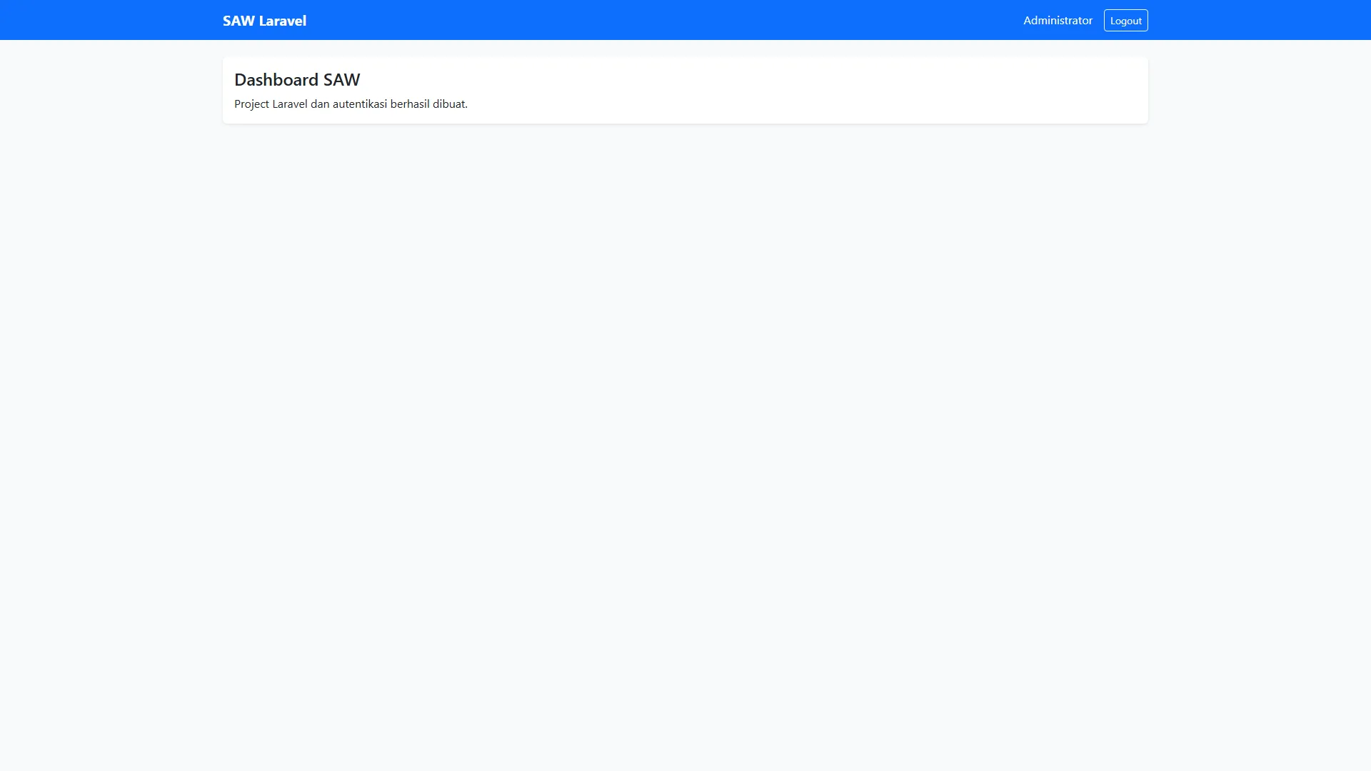 Tutorial Saw Laravel Dashboard