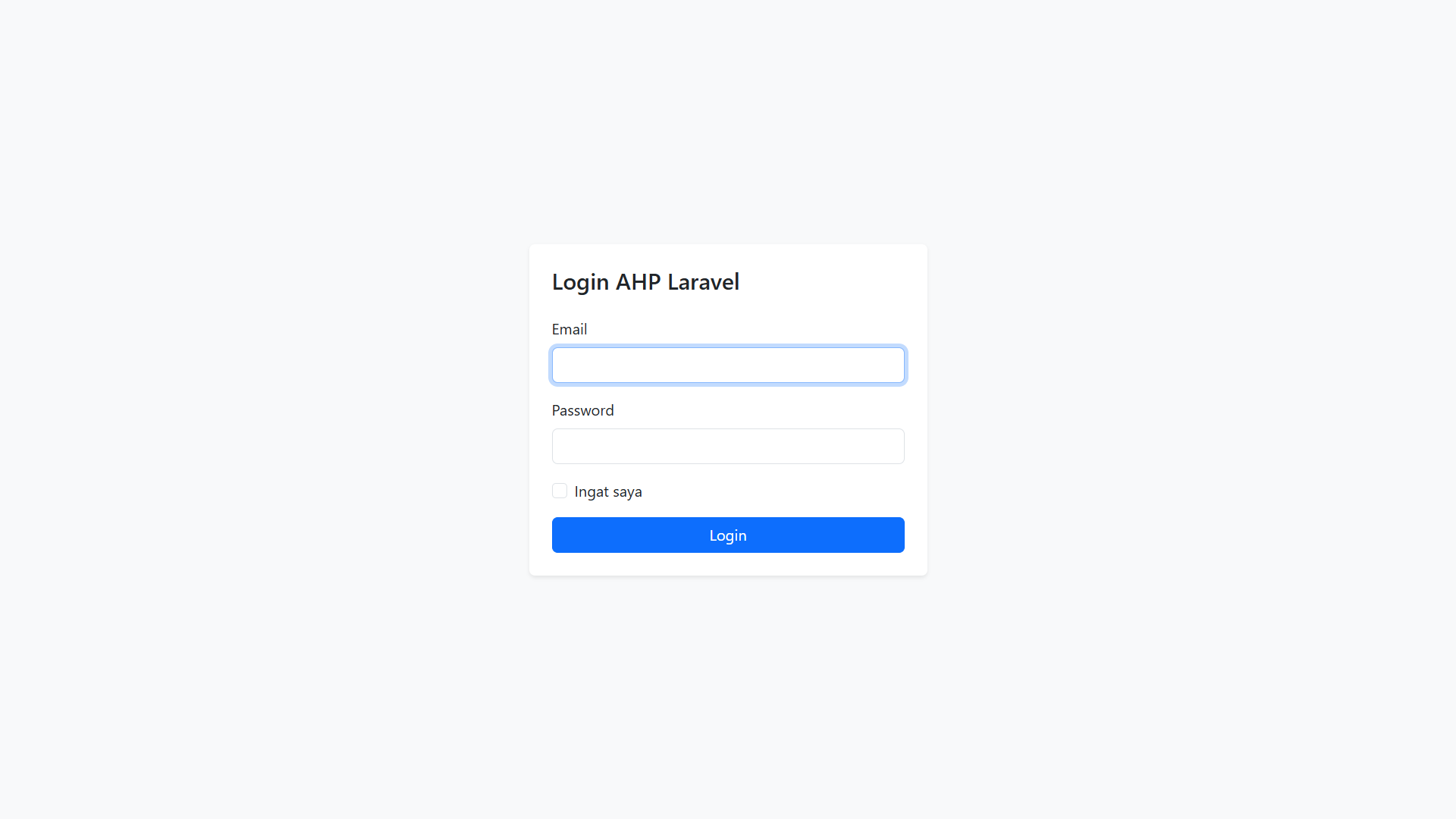 Tutorial AHP Laravel Login