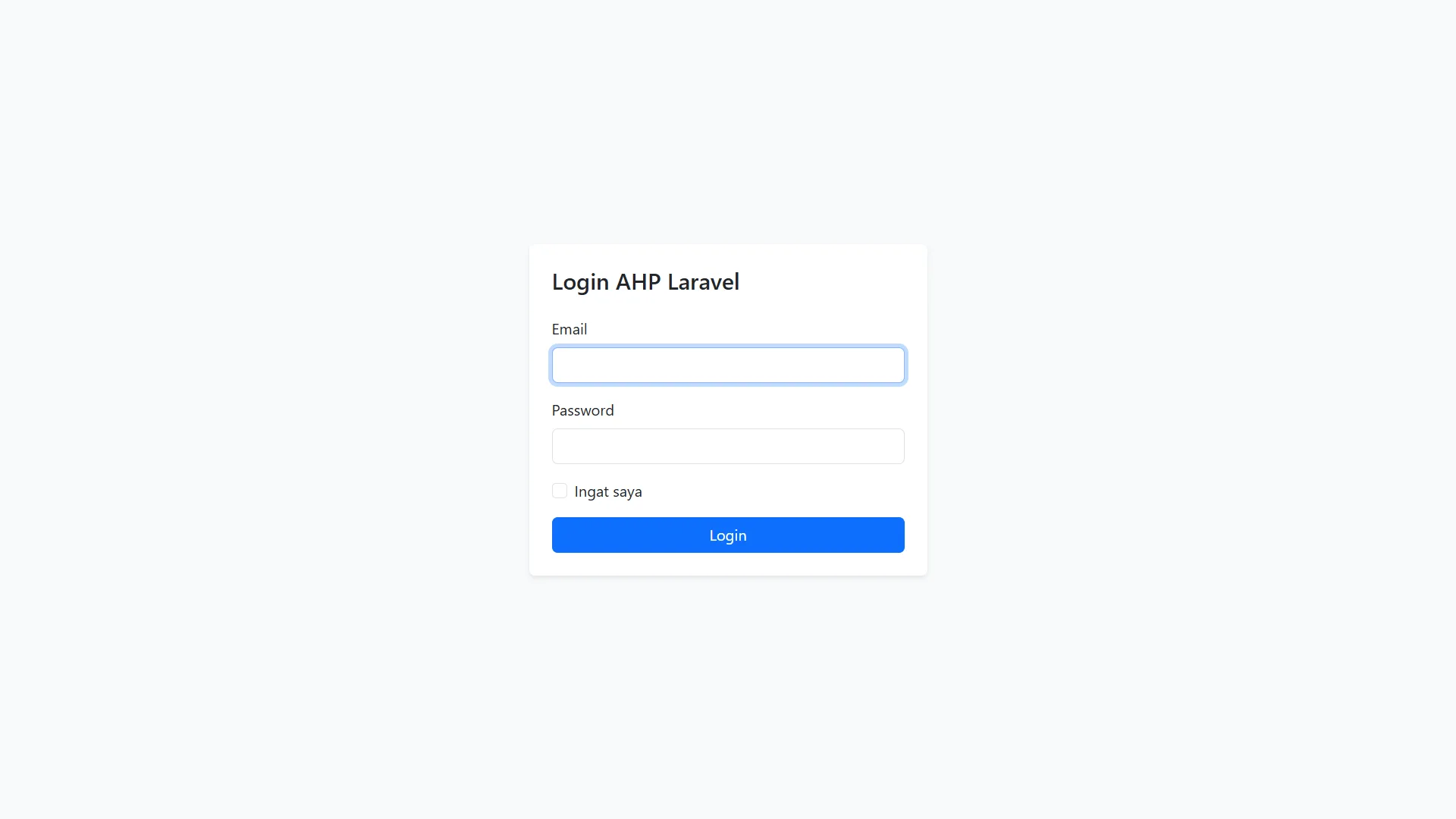 Tutorial AHP Laravel Login