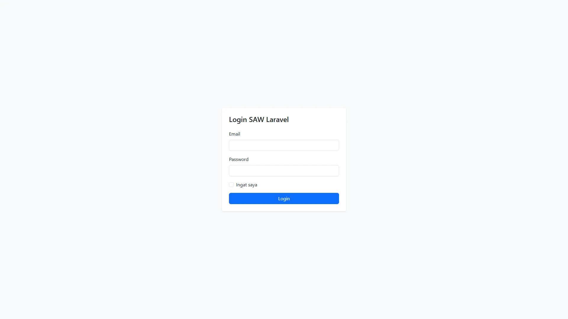 Tutorial Saw Laravel Login