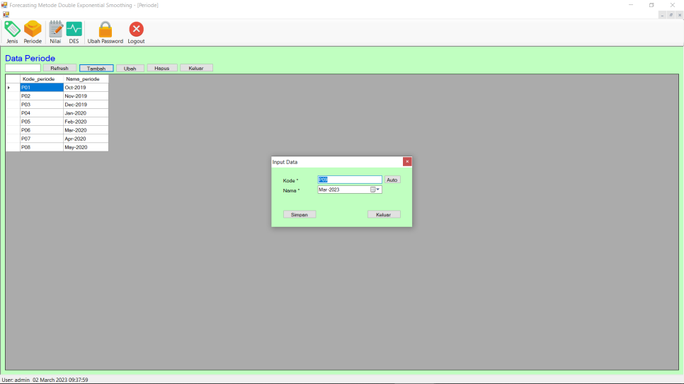 Source Code Double Exponential Smoothing Vb Periode