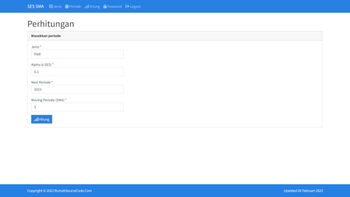 Source Code Forecasting Metode SES SMA PHP