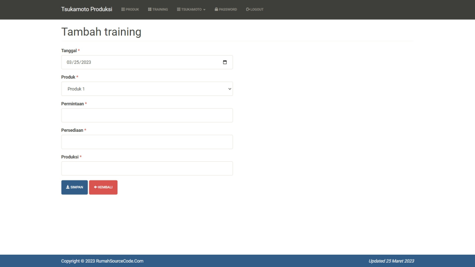 Tsukamoto Produksi PHP Training Tambah