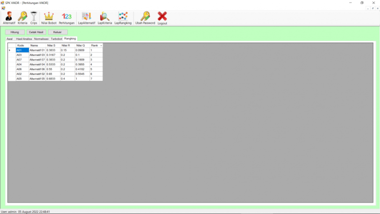 Source Code SPK Metode VIKOR VB.Net